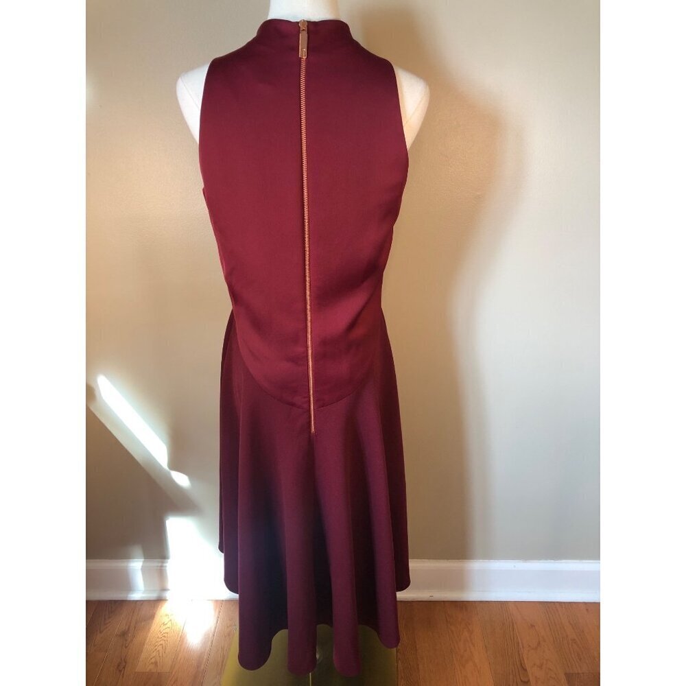 Ted Baker London High Low Burgundy Kandal Dress Size 3 - Picture 6 of 13